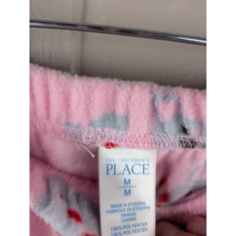 The Children's Place Girls Pink Fleece Koala Candy Cane Pajama Pants Size M 7/8